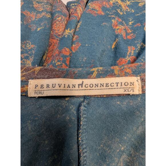 Peruvian Connection Floral Print Pima Cotton Modal Long Sleeve Tunic Top XS/S - Picture 7 of 8